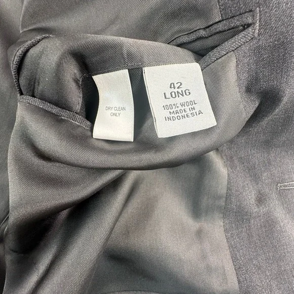 Joseph Feiss Mens 42L Blazer Jacket Charcoal Gray 100% Wool International Trio - Picture 9 of 16